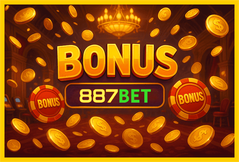 Imagem promovendo bônus 887BET com recompensas imperdíveis.
