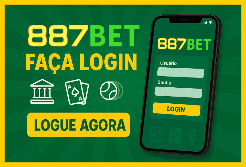 Imagem destacando login seguro na 887BET para novos usuários